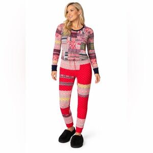 Victoria’s Secret M Colorful Holiday Thermal Winter Christmas Knit Pajama Set